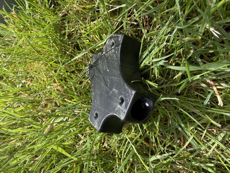 The black 3D printed central brace component of the Aegis airframe