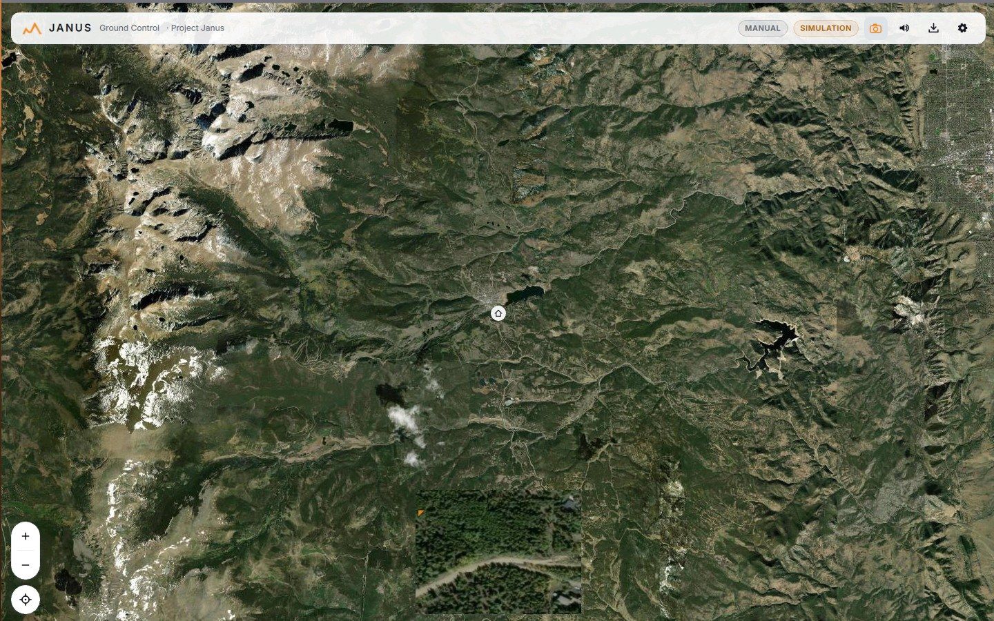 The minimal manual-mode console: just the map and top bar